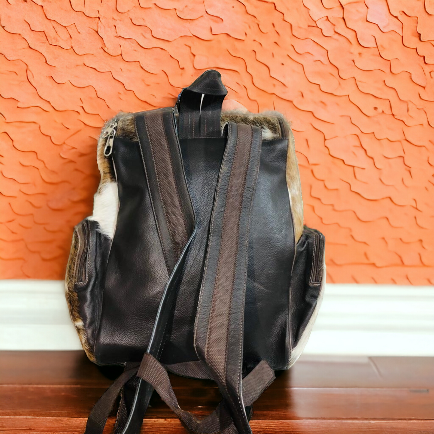 Long Hair Natural Cowhide Backpack