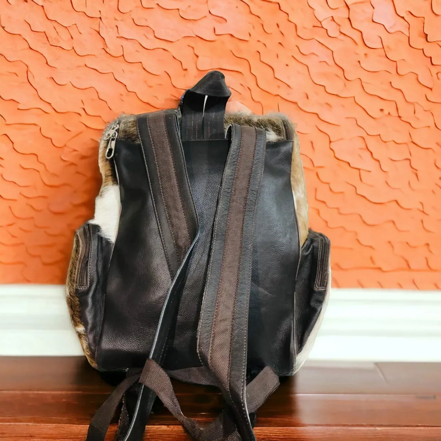 Long Hair Natural Cowhide Backpack
