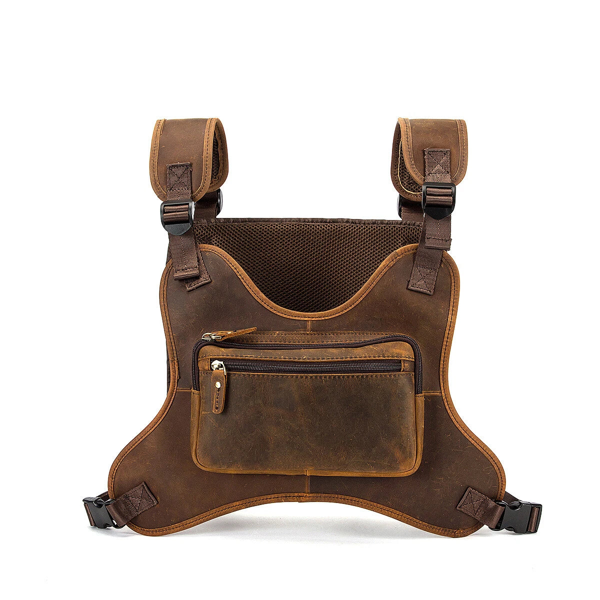Men’s Vintage Real Leather Chest Rig Bag