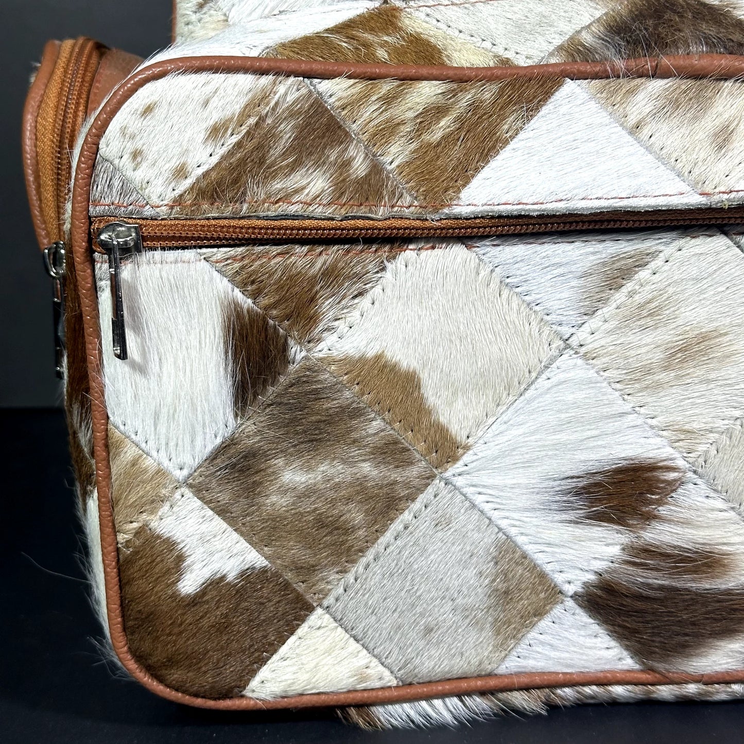 Light Patchwork Western Cowhide Backpack Purse