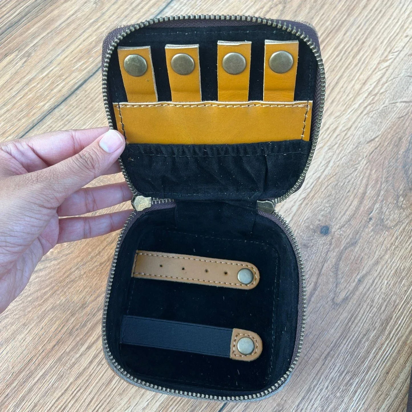 Mini Boot Stitch Suede Leather Jewelry Box