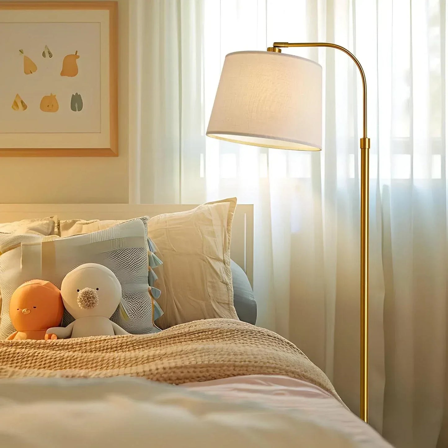 Modern Arc Curved Standing Lamp for Living Room and Bedroom