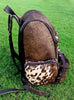Western Rodeo Cow Leather Backpack Purse