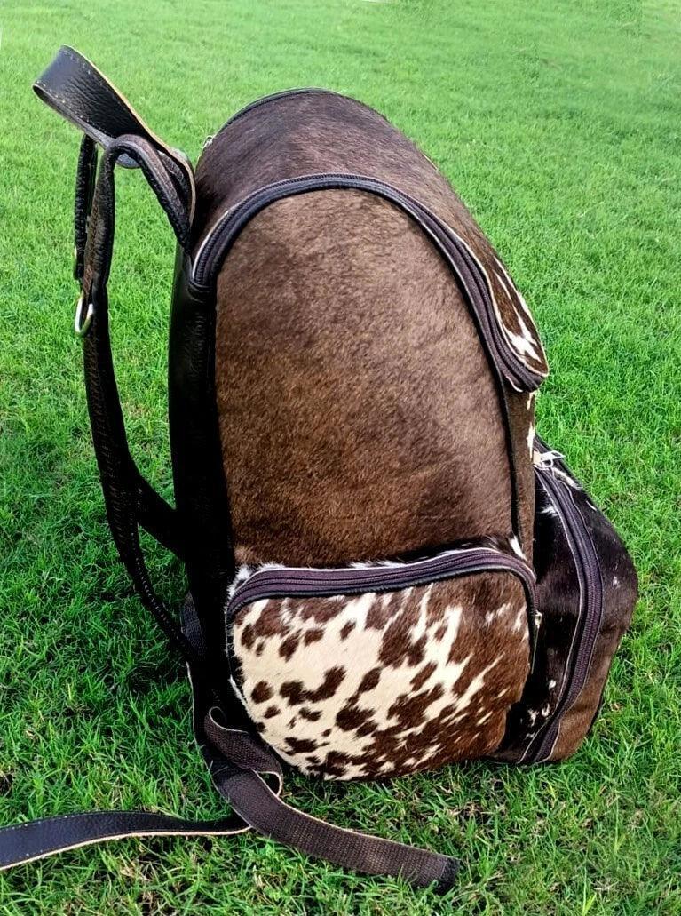 Western Rodeo Cow Leather Backpack Purse