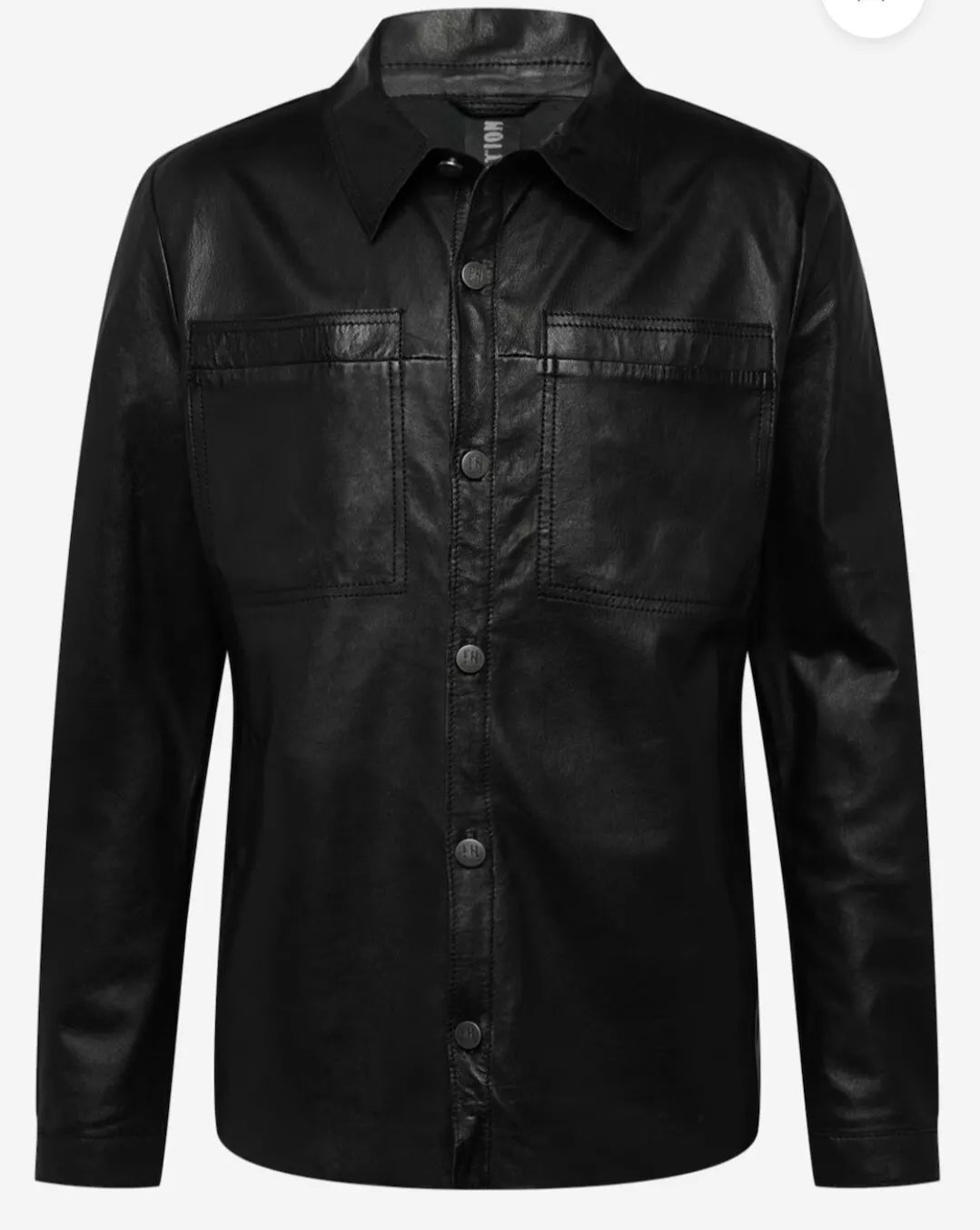 long sleeve leather black shirt