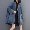 Denim Trench Coat Jacket Jean Mid-length Oversize Coat