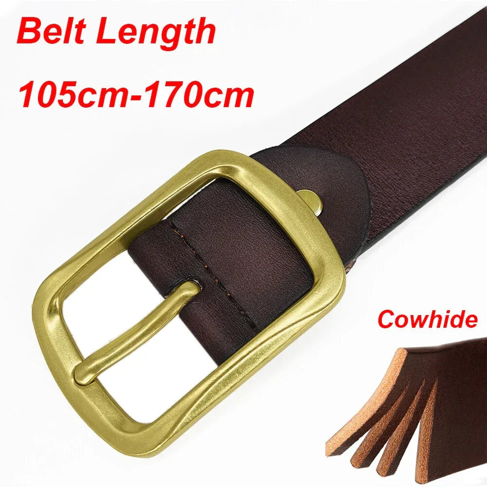 Western Style Genuine Leather Belt for Men With Classic Buckle