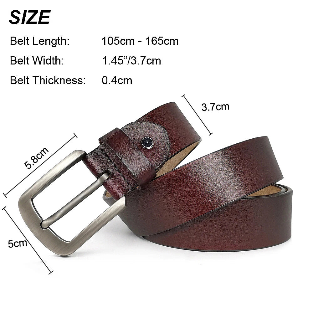 Genuine Cowhide Leather Belt for Men Tall Sizes