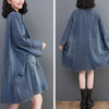 Denim Trench Coat Jacket Jean Mid-length Oversize Coat