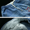 Floral Embroidered Denim Jogger Pants for Women