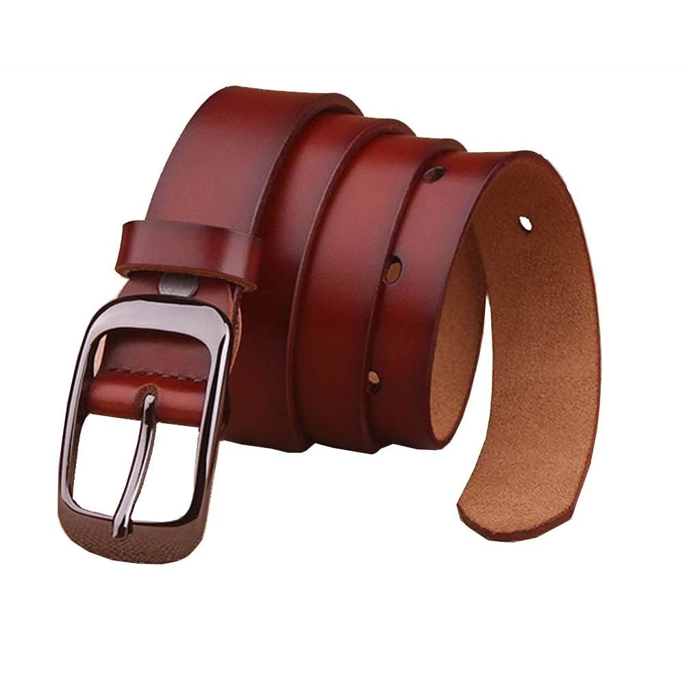 Slim Leather Belt for Men with Minimal Buckle