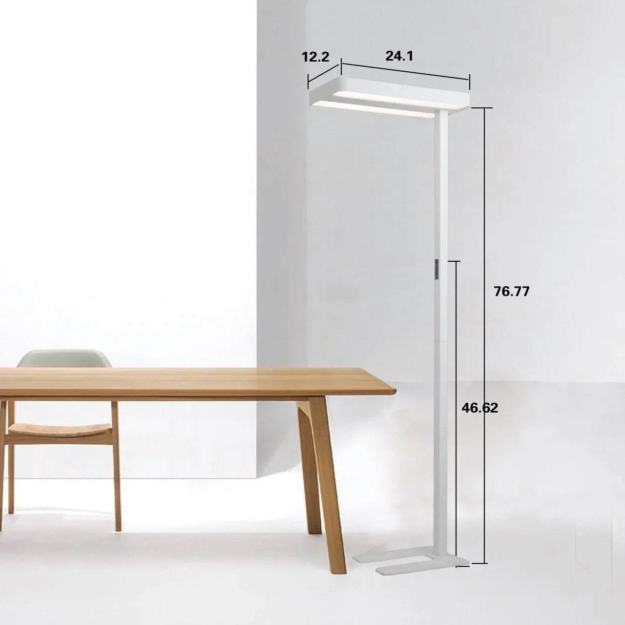 White Dimmable LED Floor Lamp Touch Control Dual Light