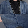 Denim Trench Coat Jacket Jean Mid-length Oversize Coat