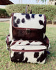 Cowhide Knapsack For Backpacking Tricolor