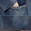 Denim Trench Coat Jacket Jean Mid-length Oversize Coat