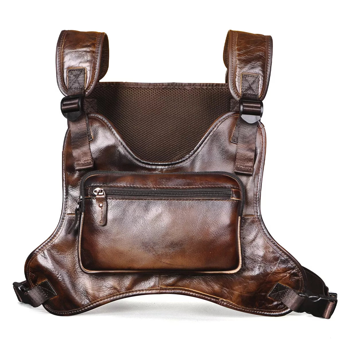 Men’s Vintage Real Leather Chest Rig Bag