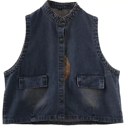 Sleeveless Casual Denim Jean Waistcoat Style
