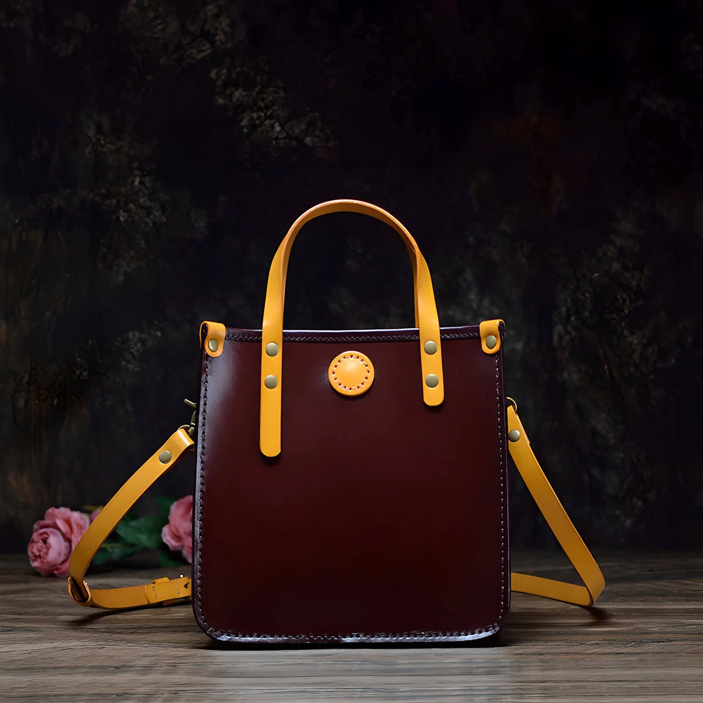 Genuine Leather Crossbody Tote Bag