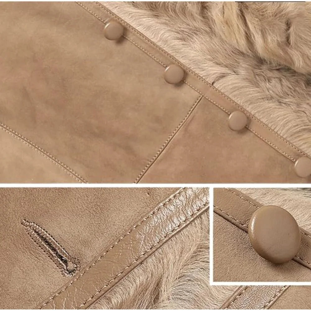 Men Shearling Suede Leather Vest