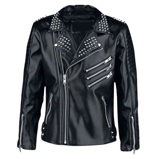 studded spiked punk leather jacket