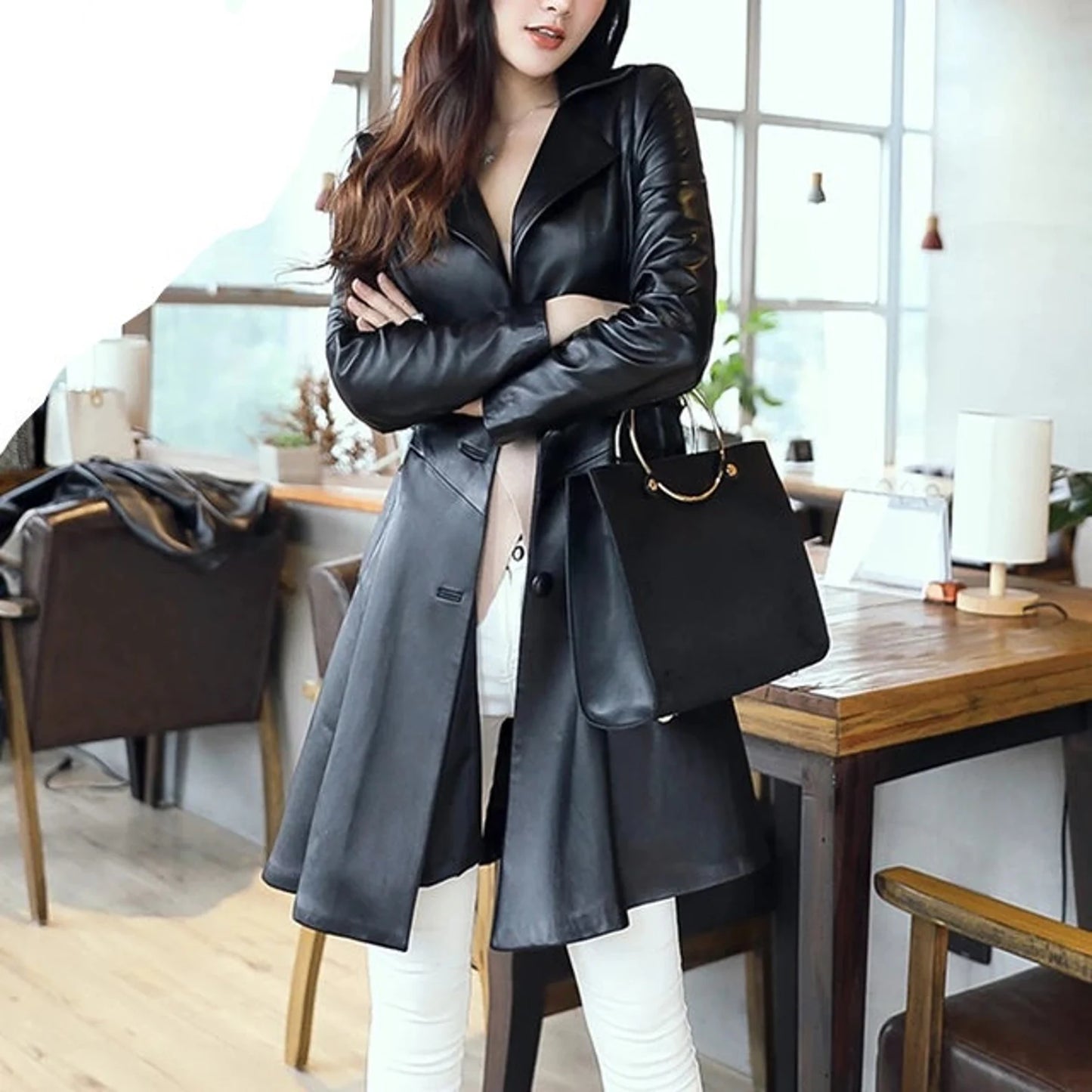 Stylish women's leather jackets with sleek designs and modern fits.