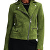 Green Suede Jackets For Women Leather
