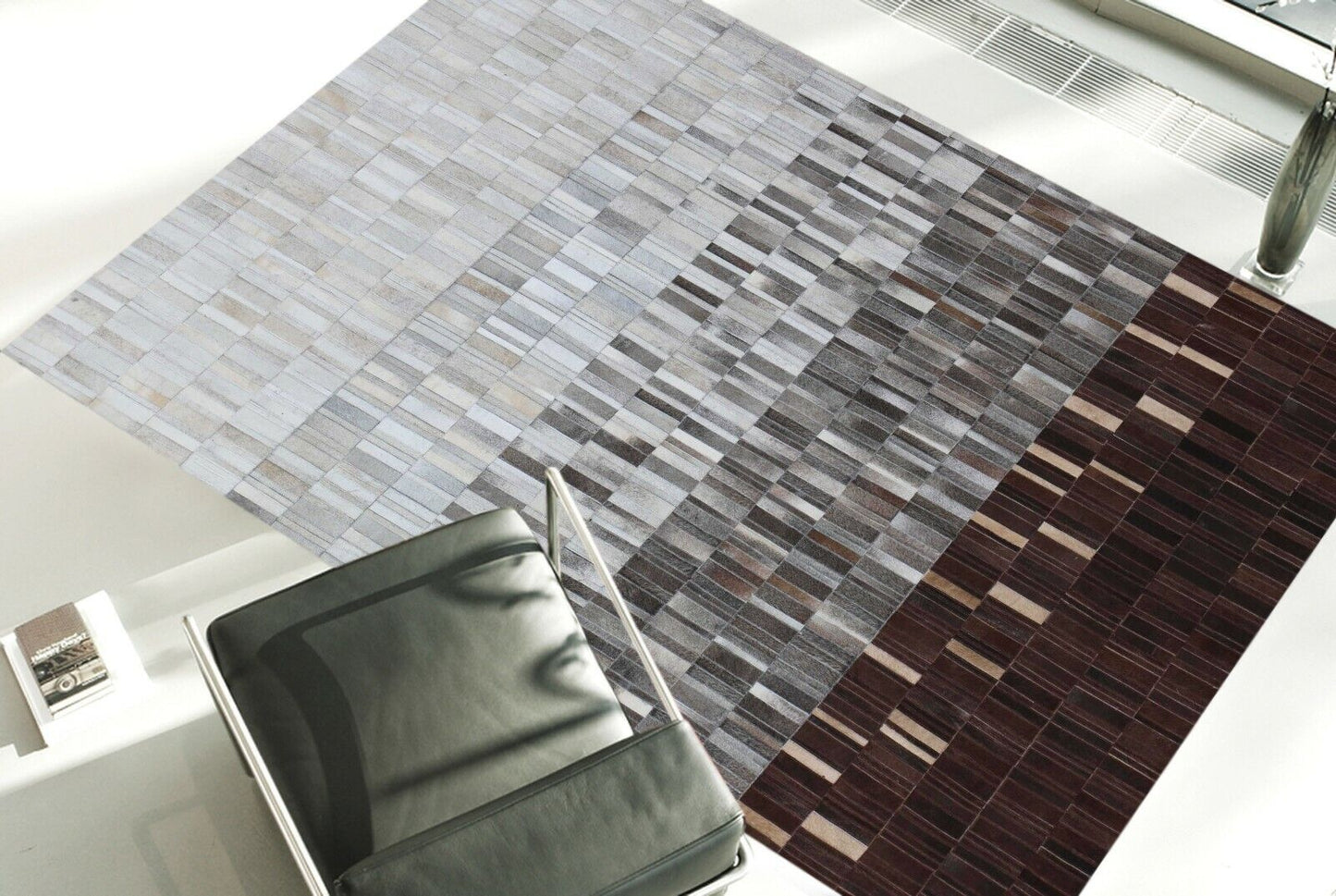 Real Cowhide Patchwork Tricolor