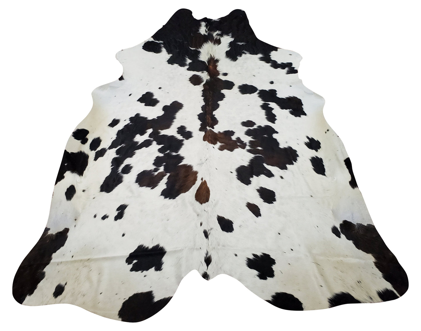 Extra Large Cowhide Rug Speckled Tricolor 7.6ft x 6.8ft