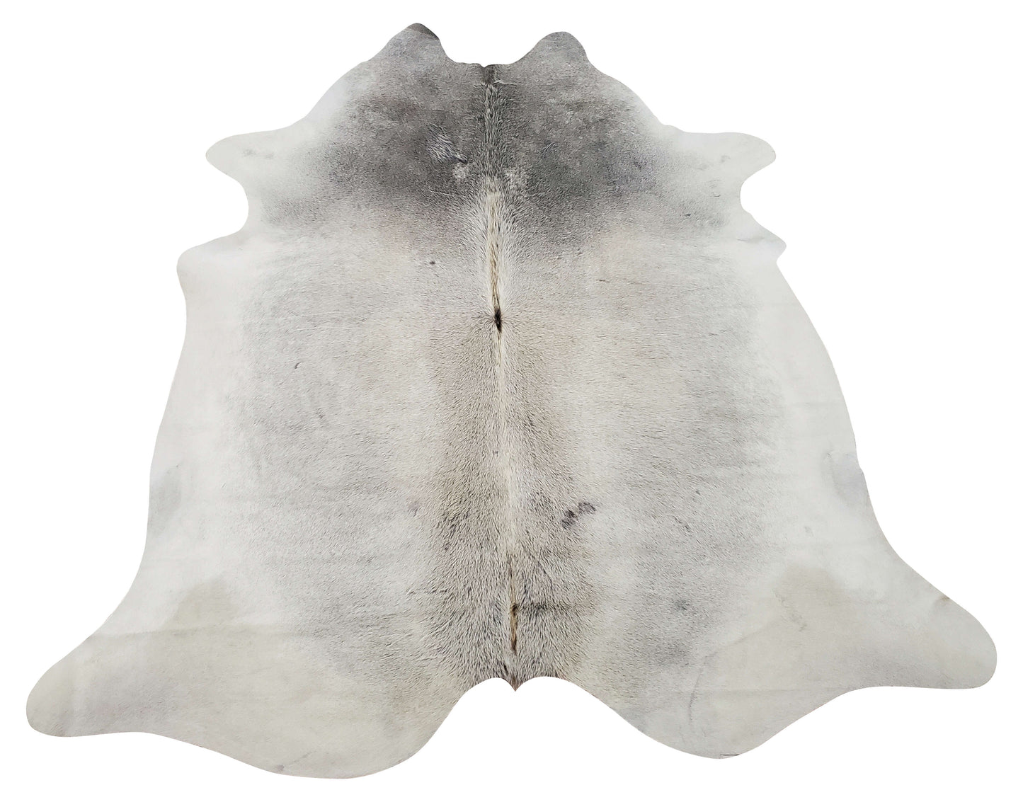 Exotic Light Grey Ivory Cowhide Rug 7.7ft x 7ft