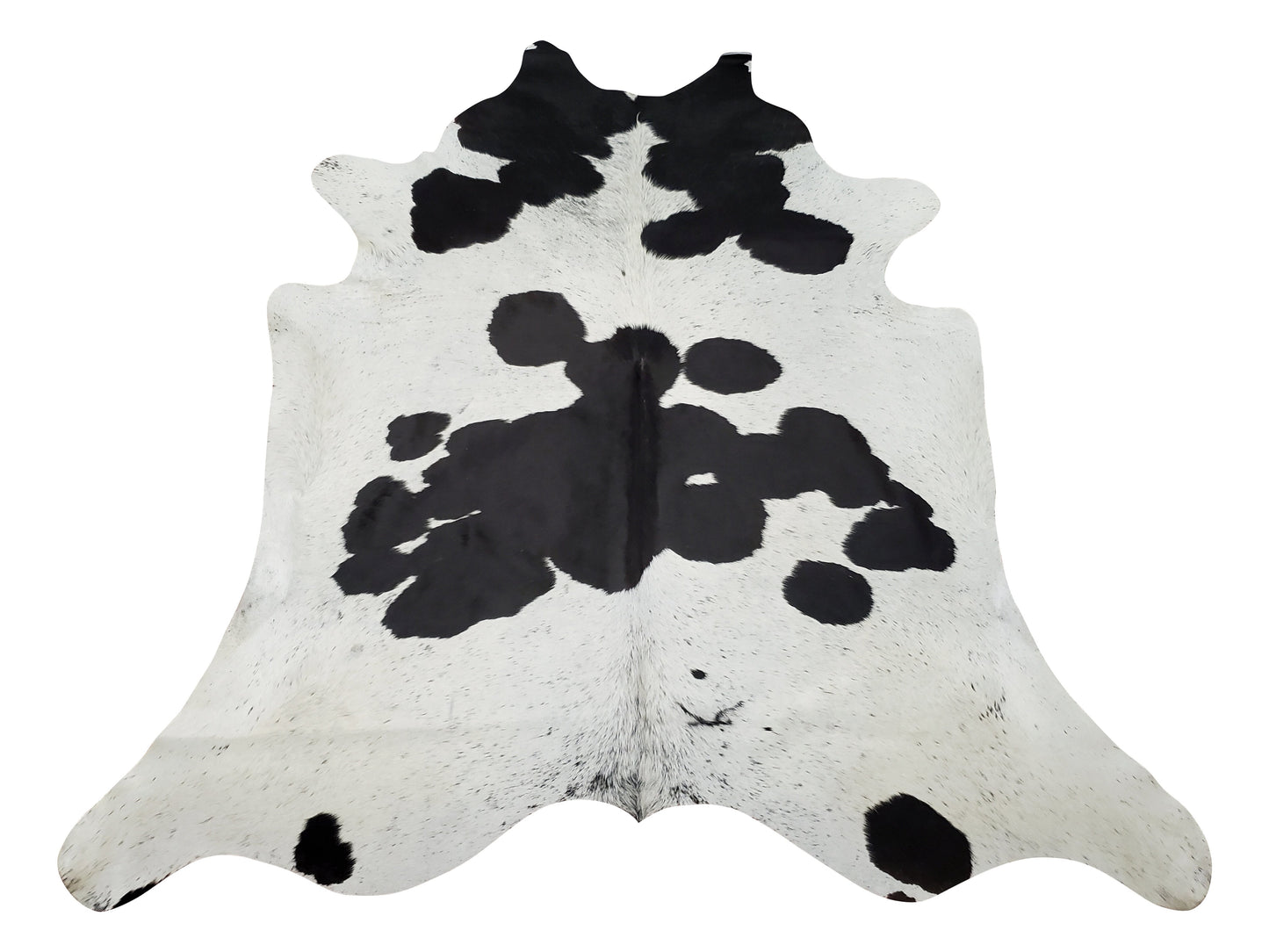 This black white cowhide rug is beautiful and can be a great fit for any home, matches any couch and wall art, is very soft on feet and is genuine.