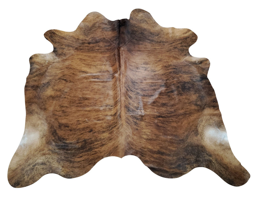 Brazilian Brown Brindle Cowhide Rug 6.2ft x 6ft