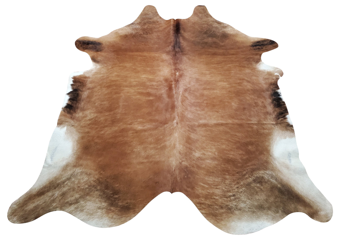 This brown brindle cowhide rug compliments any space in the home, it's soft, natural and authentic. The style and colors add charm to any item.