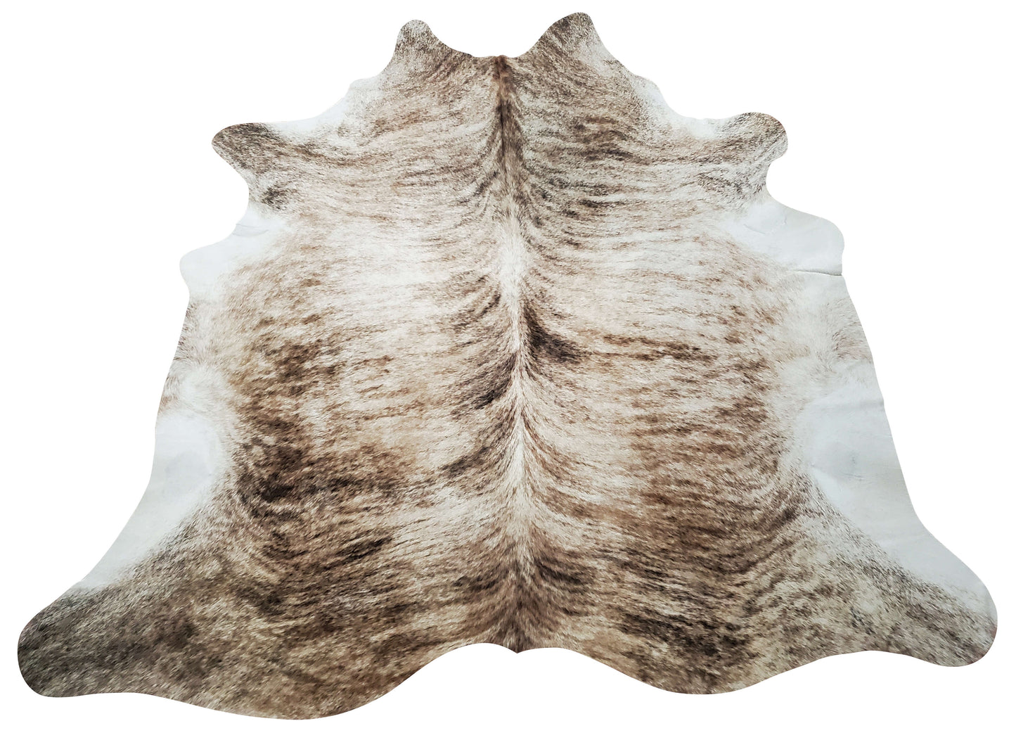 Genuine Light Tan Brindle Cowhide Rug 6.6ft x 6.5ft