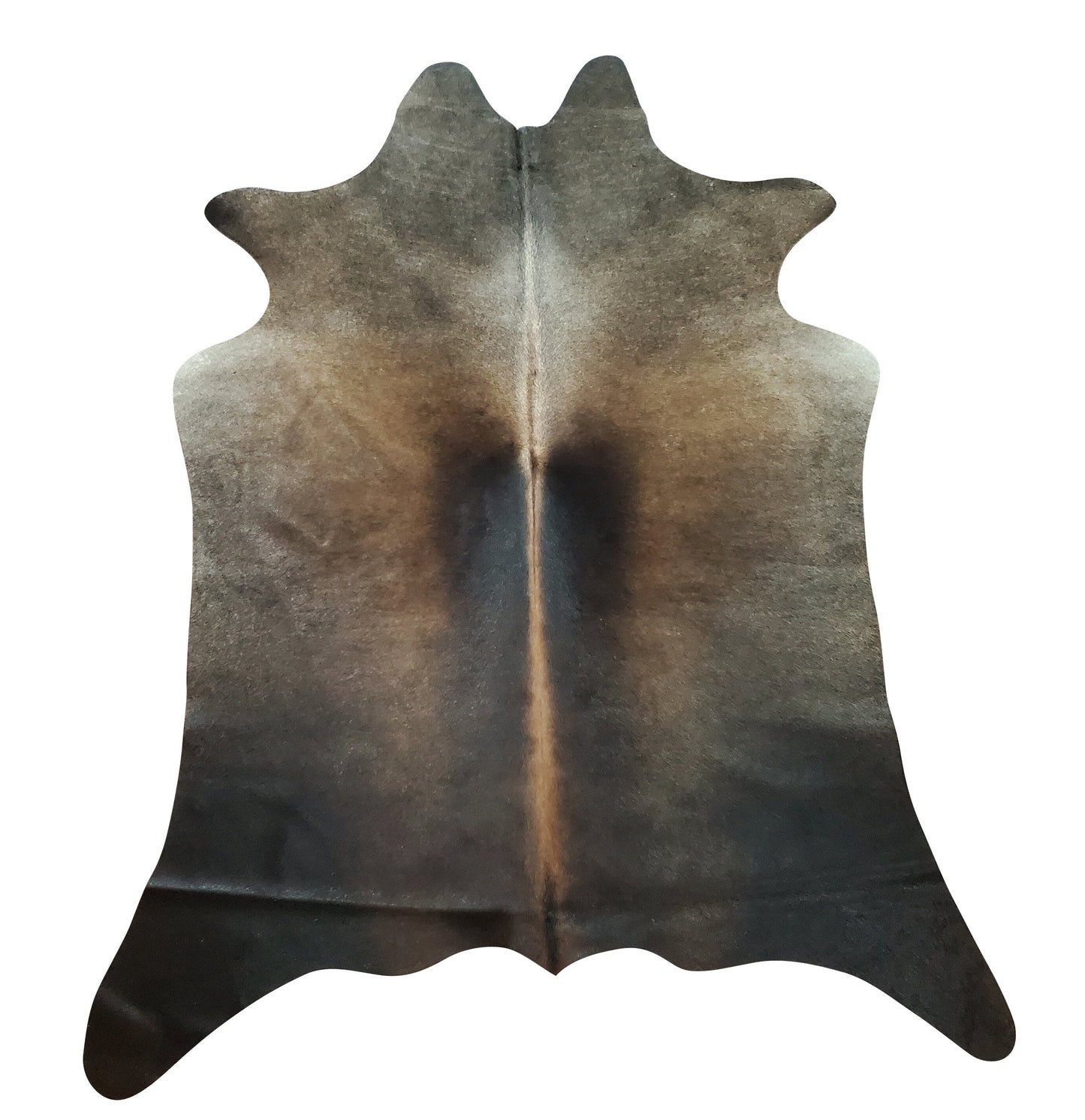 Extra Small Caramel Brown White Cowhide Rug 5ft x 3.6ft