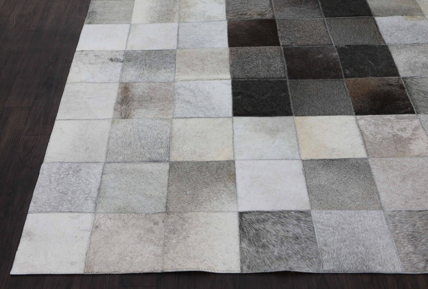 New Cowhide Patchwork Grey Hand made