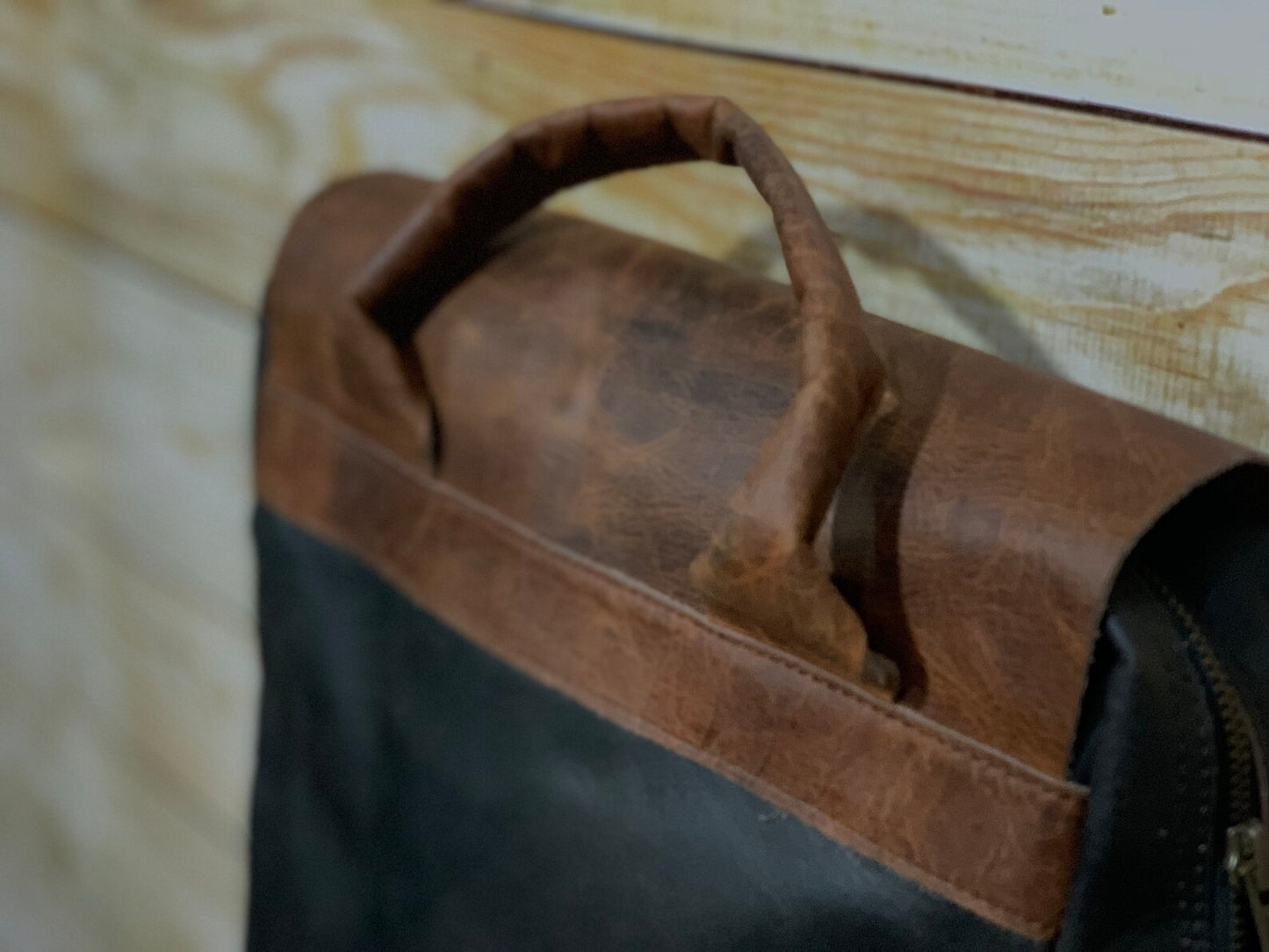 Real Waxed Leather Messenger Bag
