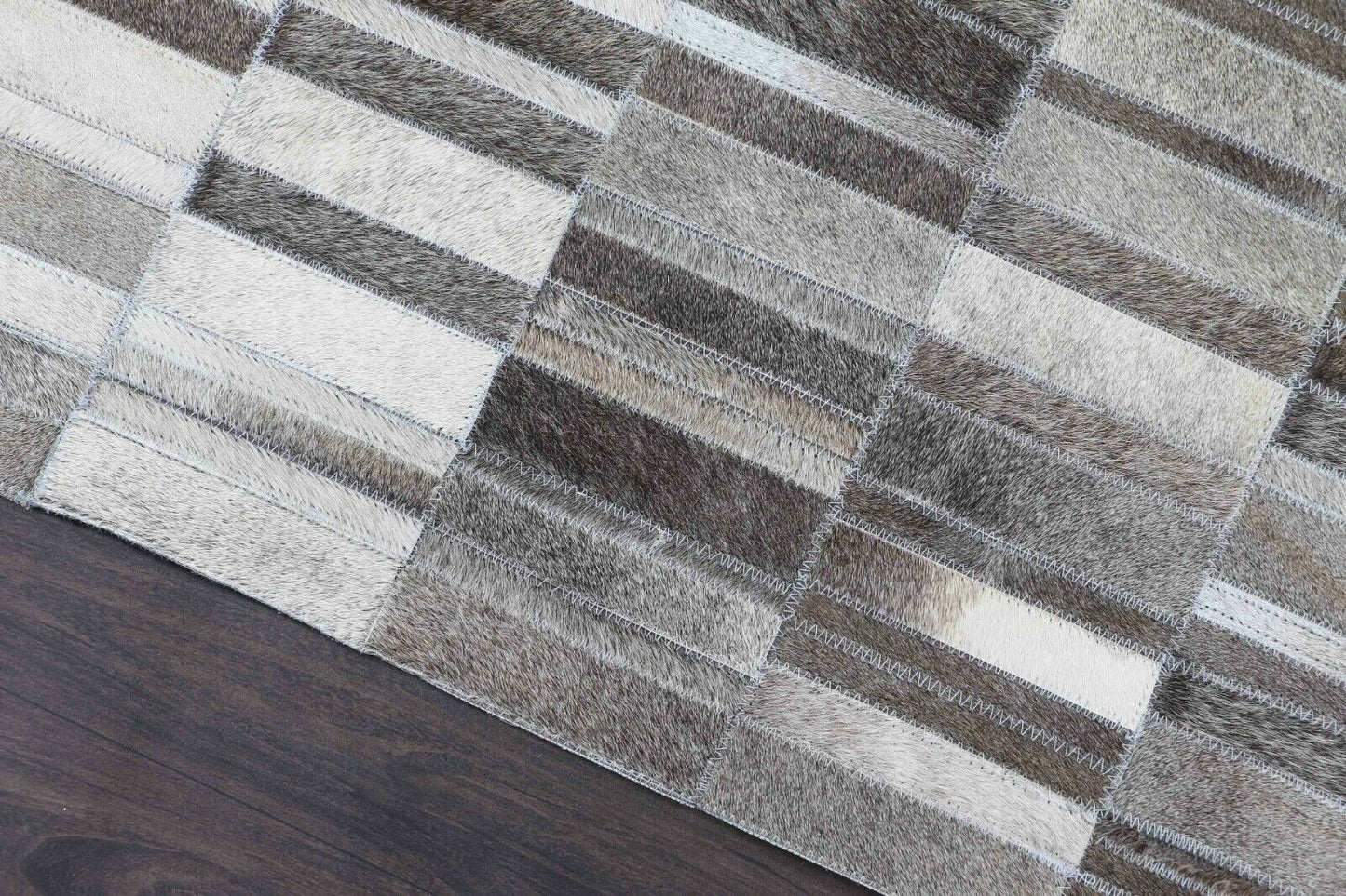 Real Cowhide Patchwork Tricolor
