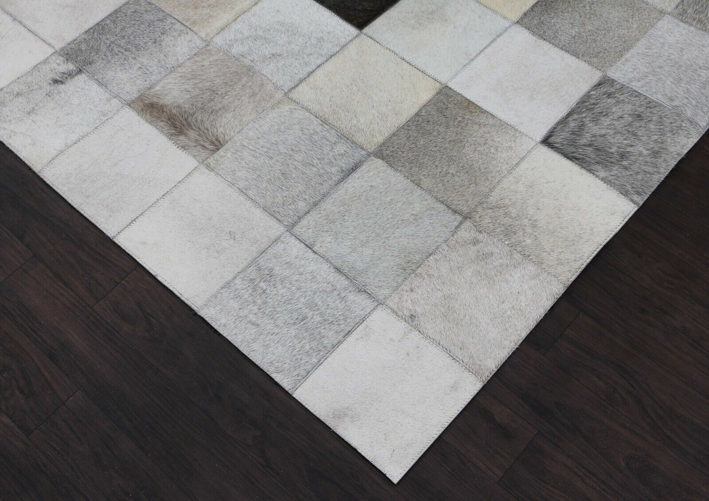 New Cowhide Patchwork Grey Hand made