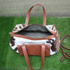 Cowhide Duffel Bag Brown White