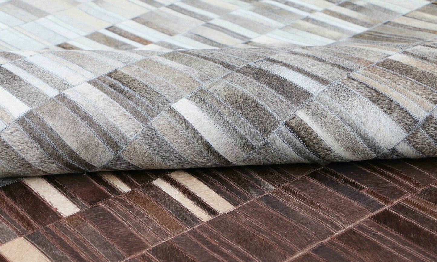 Real Cowhide Patchwork Tricolor