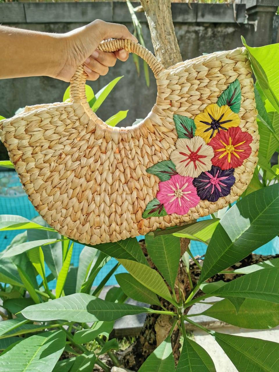 Hyacinth Beach Bags For Women - Hand Woven totes mini shoulder bag