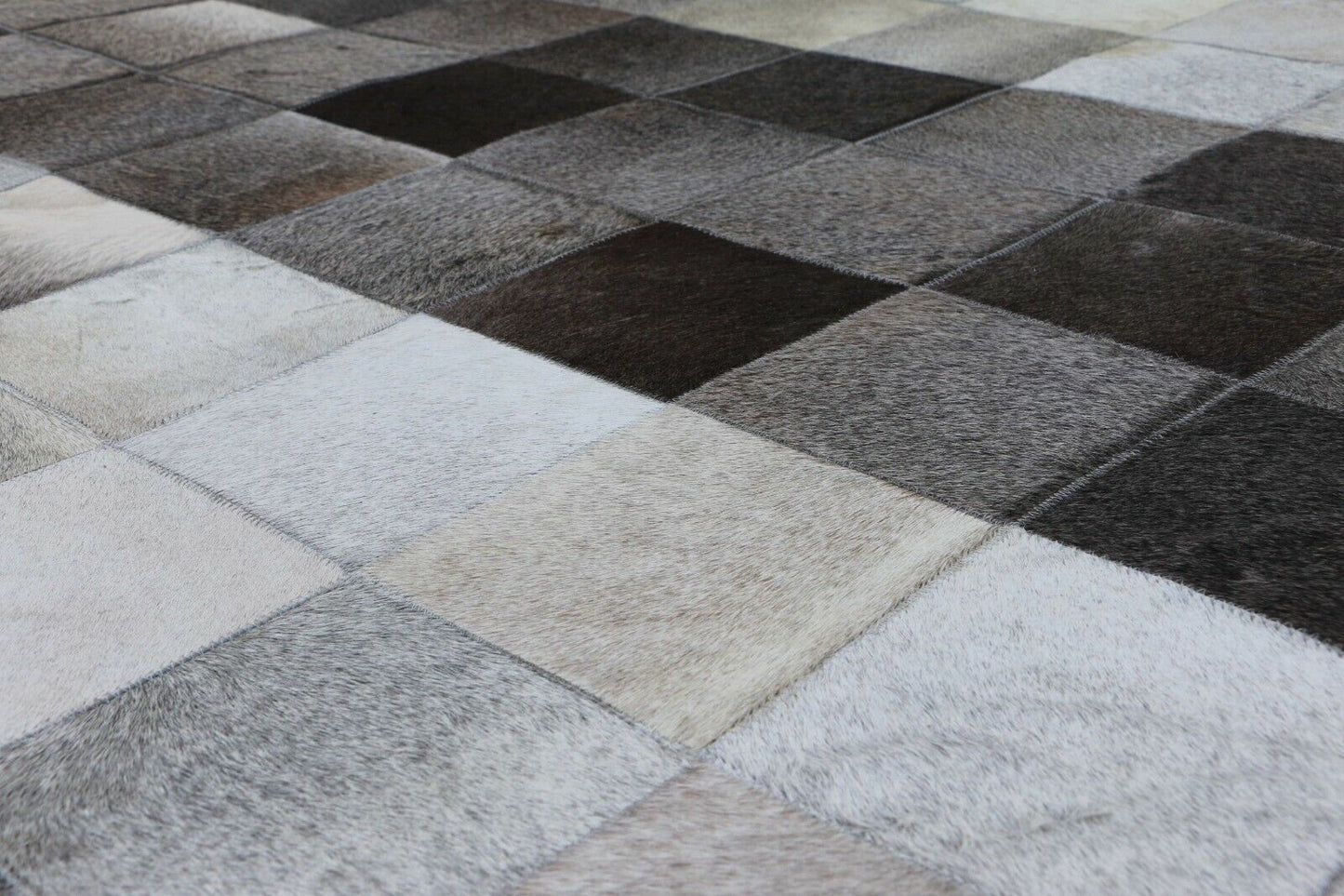 New Cowhide Patchwork Grey Hand made