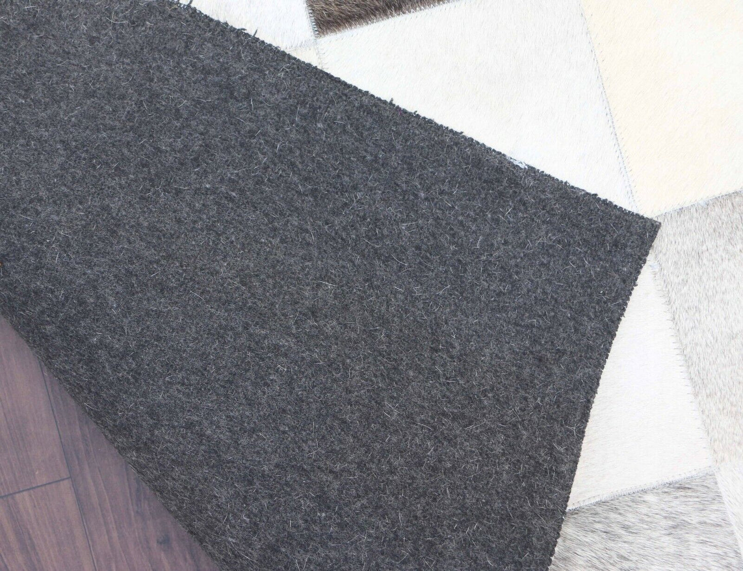 New Cowhide Patchwork Grey Hand made