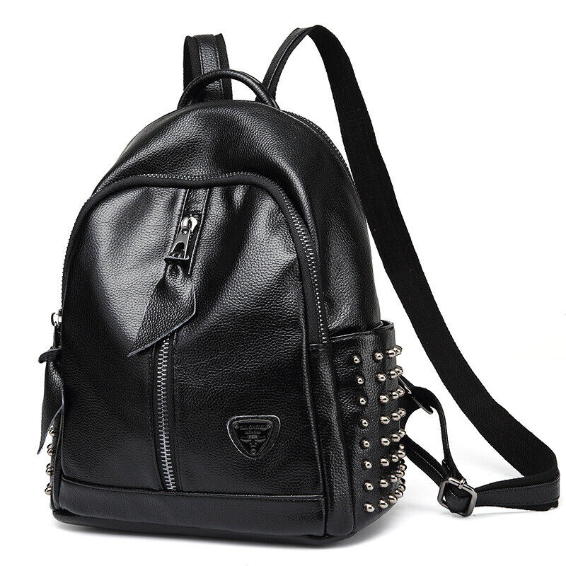 Genuine Leather Women's Black Backpack