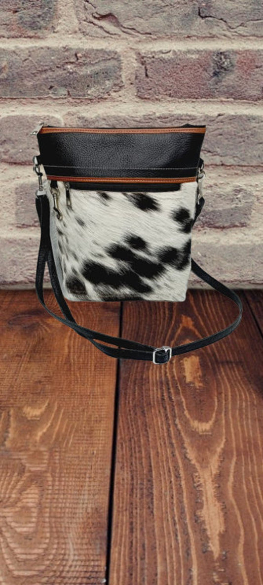 Ladies Cowhide Crossbody Bag