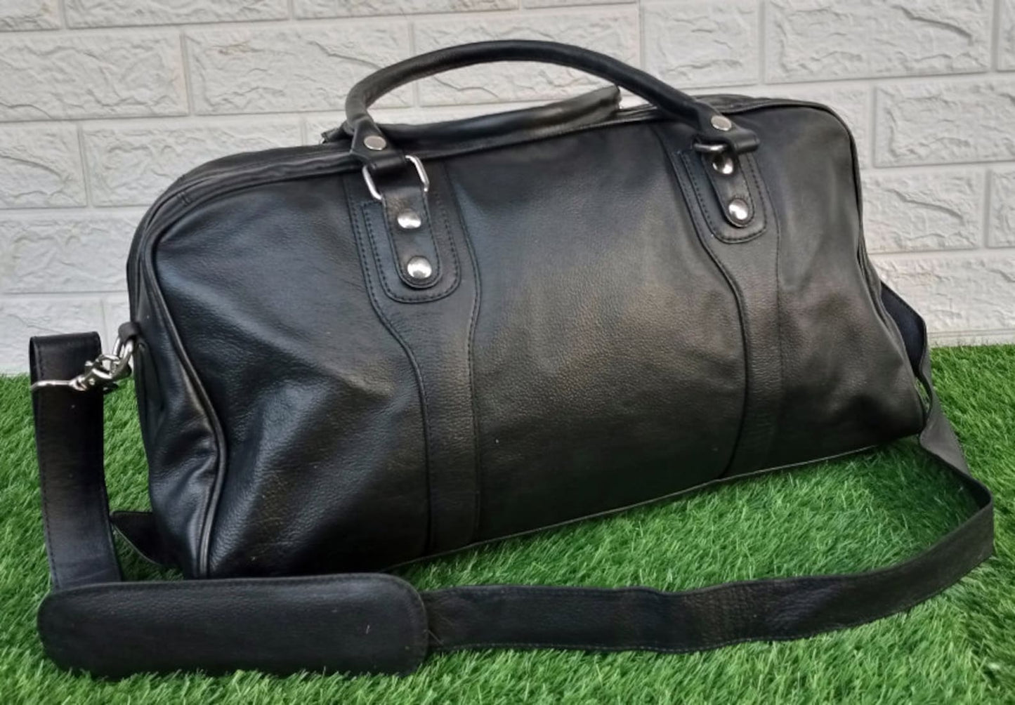 Real Cowhide Leather Duffel Bag