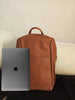 Genuine Brown Leather Laptop Backpack