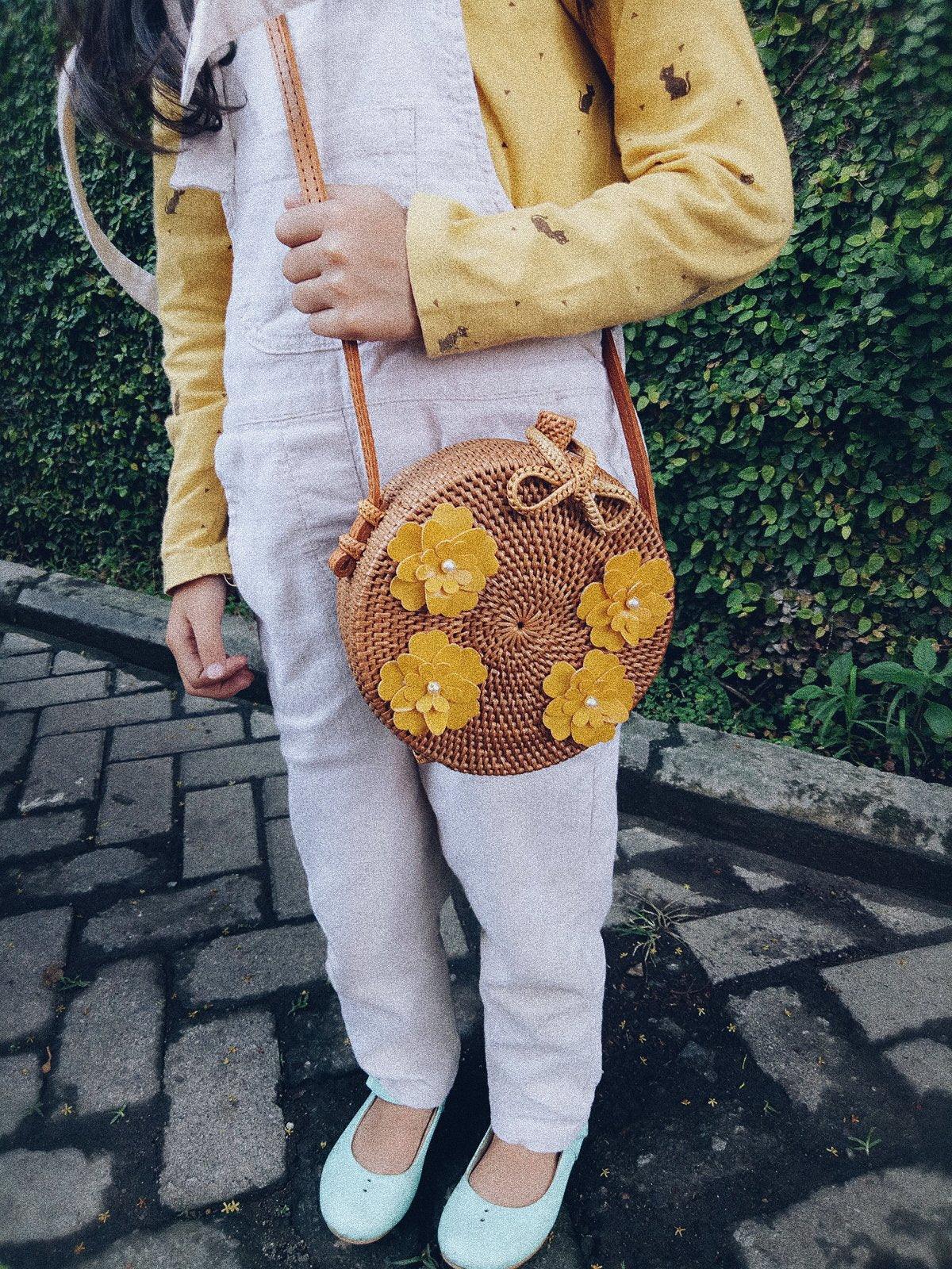 Round Rattan Bag Mini Flores Round Bag