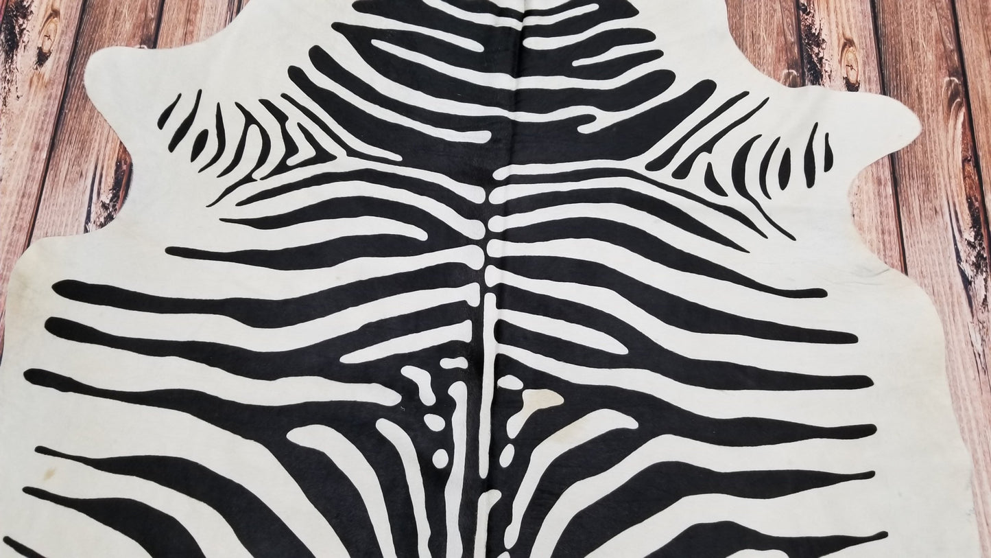 small zebra cowhide rug