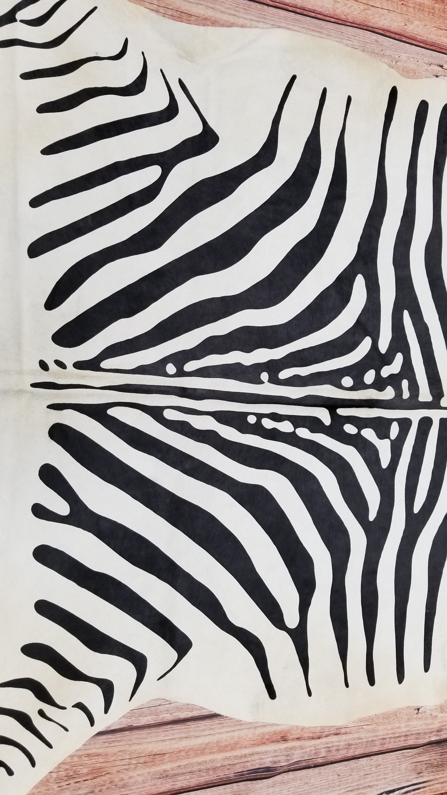 zebra cowhide rug Brazilian Hair On Cow Hide 88 by 72 inches 1517